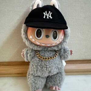 Labubu Hat - Black Baseball Hat - New York Yankees Hat - Labubu Accessories